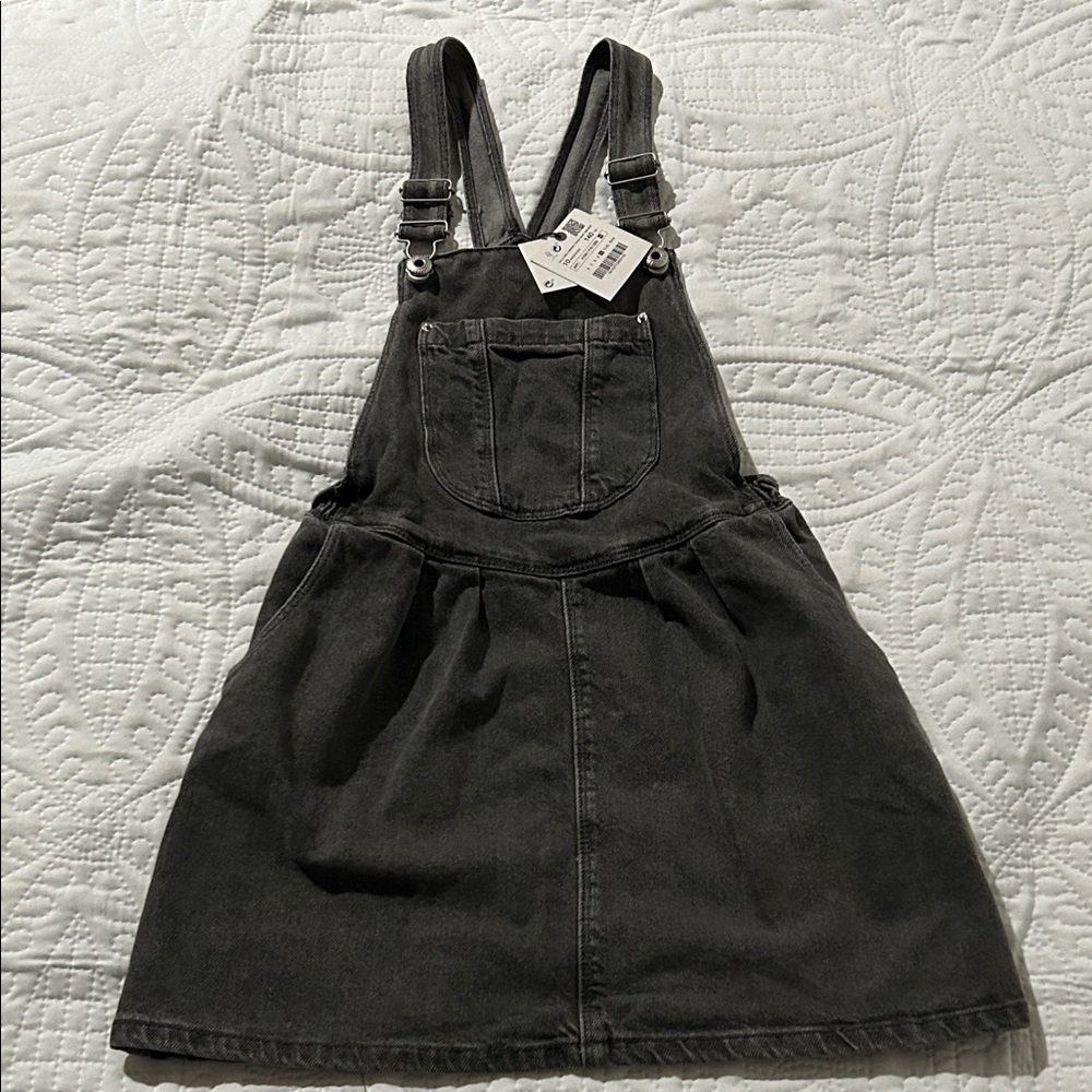 ZARA - Girls' Dark Gray Denim Overall Dress SZ: 10